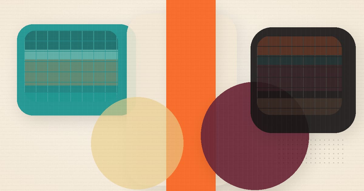 Abstract Bethink artwork with teal, cyan, cream, orange, burgundy, and black geometric shapes.